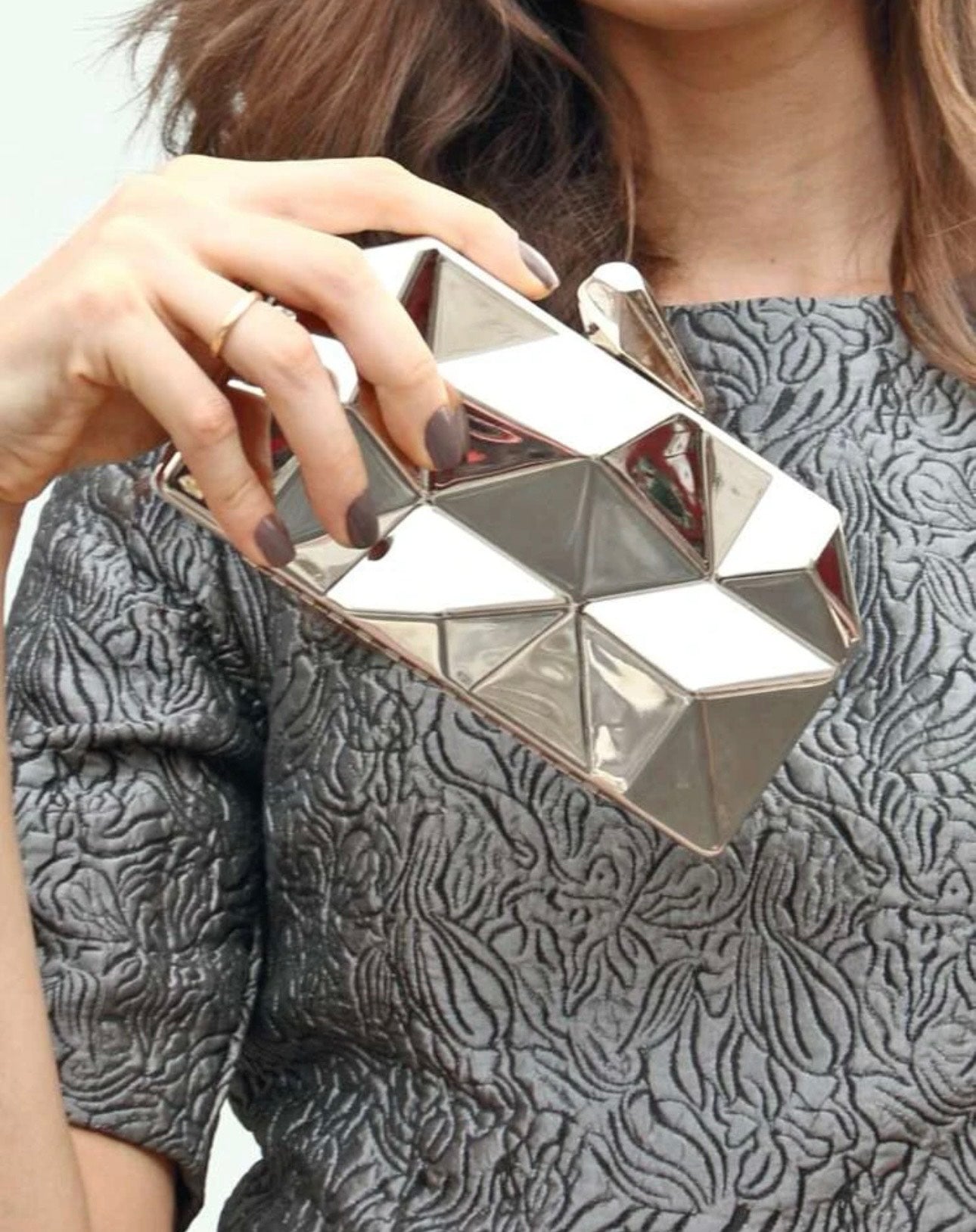 Silver Geometric Bag